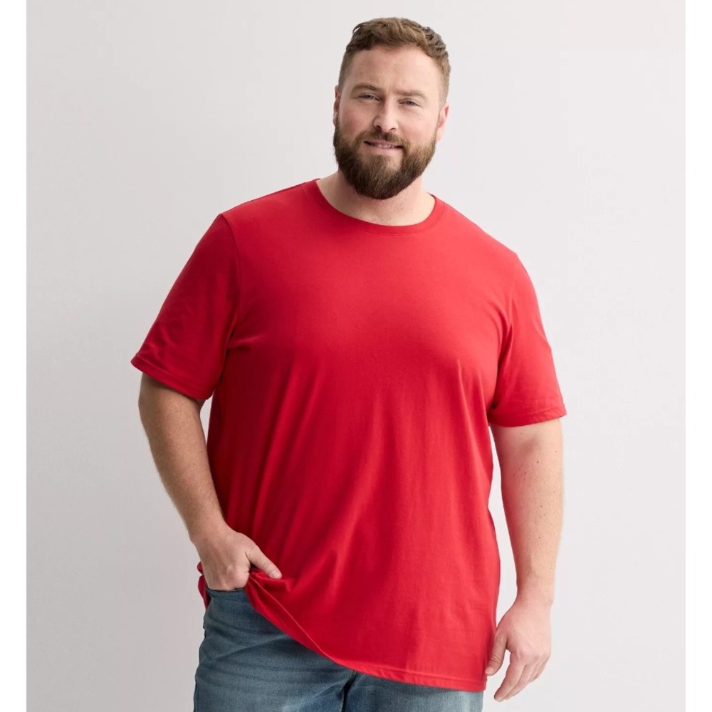 Sonoma Goods For Life T-Shirt Men's 2XB Bright Red Short Sleeve Crew Neck NWT
